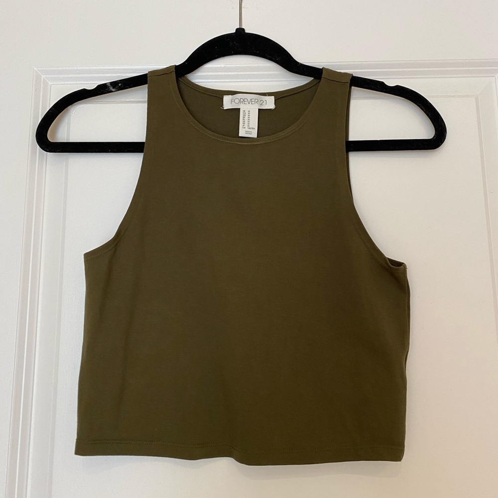 Olive Green Crop Top